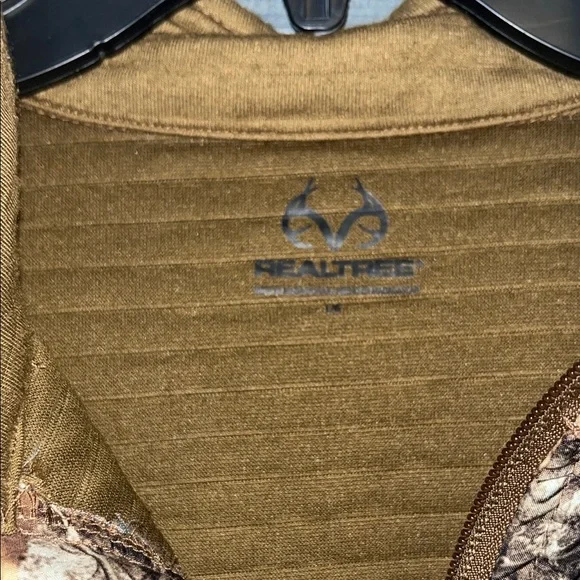 Men’s Realtree Camouflage and Brown Soft Quarter Zip Soft Warm Shirt size Large - Picture 2 of 8